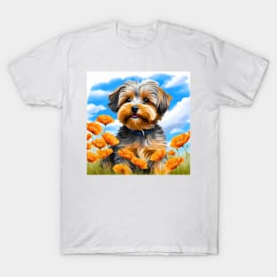 California Poppy Yorkipoo Puppy T-Shirt